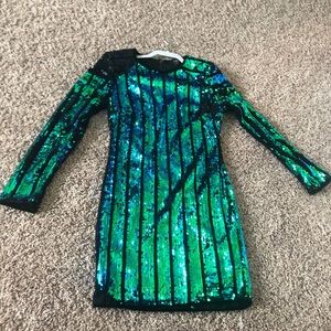 Sequence teal mini dress